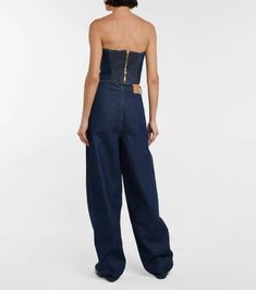 Magda Butrym - Denim bustier | Mytheresa Denim Blue High Waist Corset, Denim Blue Strapless Cotton Tube Top, Denim Bustier, Magda Butrym, Together We Can, High Rise Jeans, After Dark, What I Wore, Jeans Shop