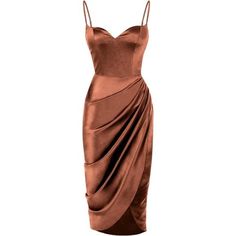 Material - Satin Material, Shiny And Smooth, Cool Feeling And Comfortable To Wear. You Can Always Wear A Silky And Luxurious Style That Lets A Person Cannot Stop. Chic Design - Spaghetti Strap / Low Cut / Padded Bust / High Waist / Ruched And Wrap / Side Split / Hidden Back Zipper / Midi / Slim Fit. Joukavor Sleeveless Slit Bodycon Dress Will Hug Your Figure Perfectly And Create A Seductive Silhouette. Hot Style - Sexy Spaghetti Strap Split Dress Is On Trend, A Must Have To Your Wardrobe. You Wi Cream Dress Wedding Guest, Brown Semi Formal Outfits For Women, Party Wear Dress Design, Brown Satin Dress, Dinner Date Dress, Brown Dresses Formal, Midi Dress Brown, Autumn Soft, Semi Formal Outfits