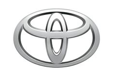 the toyota logo is shown on a white background in this image, it appears to be an emblem