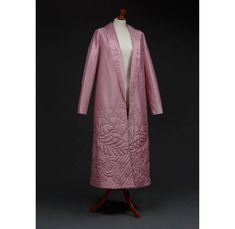 Haute Couture Pink Silk Evening Coat Ready Made for Sale - Etsy Elegant Satin Outerwear For Winter, Elegant Pink Daywear Outerwear, Silk Long Coat For Evening, Elegant Pink Silk Outerwear, Elegant Long Silk Outerwear, Elegant Pink Outerwear For Wedding, Pink Winter Evening Outerwear, Dress 1900, Evening Coat