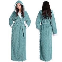 PRICES MAY VARY. Warm & Soft: This women's bathrobe, made of fluffy fleece material, is soft to the touch and comfortable to wear. The lightweight flannel robe brings you a luxuriously warm and soft experience. Comfortable Design: The full length robe with a large hood, two wide pockets and long sleeves. Its extra-long design enables complete envelopment, ensuring warmth from head to toe. Occasion & Function: Experience the cozy comfort of this bathrobe after a shower or bath. Whether you're ind Flannel Robe, Womens Bathrobes, Full Length Robe, Fleece Robe, Long Gown Dress, Dressing Gown Robe, Comfortable Design, Style Classique, Extra Long