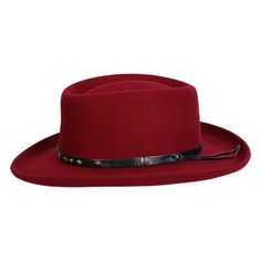 Quincy Waterproof Wool Gambler | Conner Hats Western Boater Hat With Short Brim, Western Wool Hat With Flat Bill, Western Style Boater Hat With Flat Brim For Outdoor, Western Boater Hat With Flat Brim For Outdoor, Western Flat Bill Hat Bands For Travel, Fitted Flat Bill Felt Hat For Outdoor, Classic Flat Bill Fedora For Outdoor, Western Style Top Hat For Winter Outdoor, Western Solid Brimmed Boater Hat