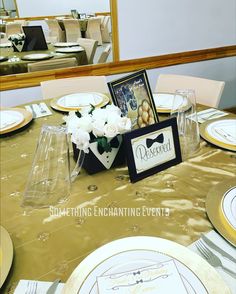 there is a table set for an event