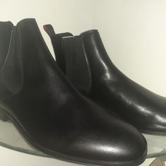 Leather Boots, Hugo Boss Elegant Chelsea Boots With Leather Footbed For Formal Occasions, Black Closed Toe Chelsea Boots For Formal Occasions, Black Leather Sole Chelsea Boots, Black Leather Sole Chelsea Boots With Closed Toe, Black Chelsea Boots With Leather Sole, Black Chelsea Boots For Business With Round Toe, Black Chelsea Boots With Round Toe For Business, Black Closed Toe Chelsea Boots With Leather Sole, Elegant Chelsea Boots With Leather Footbed For Business