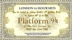 an old harry potter hogwarts ticket with the number 9 on it's front