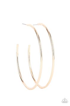 Featuring a high sheen, a polished gold hoop stands out in a mega way creating a trendy display as it wraps around the ear. Earring attaches to a standard post fitting. Hoop measures approximately 3" in diameter. Sold as one pair of hoop earrings. Paparazzi Consultant, Pink Jewels, Paparazzi Accessories, The Ear, Chic Jewelry, Paparazzi Jewelry, Boutique Jewelry, Gold Hoop, Gold Hoop Earrings