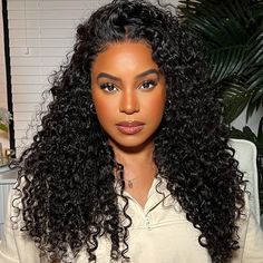 Glueless Bouncy Water Wave 6x5 13x4 HD Lace Frontal Wig Pre Plucked Curly Human Hair Natural Curly Wig, Curly Lace Wig, Hair Knot, Hair Tape, Beauty Forever, Deep Wave Hairstyles, Ombre Wigs, Human Virgin Hair, Lace Closure Wig