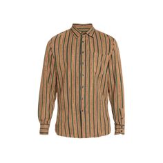 Studio 189 "Kente Andy" shirt in woven stripe pattern with metallic detail Spread collar Button closure Long sleeve; approx. 26.0"L Pleated back yoke Shirttail hem Cotton Dry clean, hand wash Imported Pinstripe Long Sleeve Shirt With Placket, Classic Long Sleeve Yarn-dyed Shirt, Striped Shirt With Button Cuffs For Fall, Classic Yarn-dyed Long Sleeve Shirt, Semi-formal Striped Long Sleeve Tops, Striped Long Sleeve Semi-formal Tops, Semi-formal Long Sleeve Striped Tops, Striped Button-up Top For Semi-formal Occasions, Semi-formal Striped Button-up Shirt