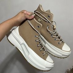 Brand New, Never Worn Price Is Final, No Offers Trendy Beige Canvas Sneakers, Brown Canvas High-top Sneakers With Round Toe, Trendy Khaki Sneakers With Round Toe, Beige Mid-top High-top Sneakers For Spring, Trendy Brown Canvas Sneakers, Trendy Khaki Low-top Sneakers, Beige Platform Sneakers With Flat Heel, Brown Ankle-high Platform Sneakers, Beige Canvas Sneakers