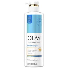 Want visibly even skin? With Olay Skin Solutions Body Wash with AHA/BHA Complex, you can exfoliate and hydrate for softer, visibly radiant skin. Dermatologist-tested, the 24-hour hydrating body wash is designed for dry skin that is flaky, rough, bumpy, dull, or combination. Our advanced, multi-tasking formula with AHA, BHA, and Vitamin B3 Complex exfoliates and penetrates skin’s surface with moisture to reveal visibly smooth and even skin in 14 days. How? It exfoliates and cleanses for visibly Aha Bha, Body Cleanse, Vitamin B3, Multi Tasking, Radiant Skin, Dry Skin, Body Wash, Bath And Body, Moisturizer