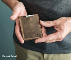 Take a look at our brand new genuine leather money clip, designed with minimalism in mind, heavy duty hardware and genuine full grain leather. Holds 10+ credit cards and comes with a rear money clip. Personalize it to make it even more special! DETAILS - Waxed and burnished edges - Authentic full grain leather - Holds 10+ cards - Rear money clip for cash - Handmade to Order - Made in San Tan Valley, AZ, USA ------------------------------------------------------------------ ADD NAME OR INITIALS A Rectangular Everyday Wallets For Father's Day, Father's Day Rfid Blocking Wallet, Classic Trifold Wallet For Father's Day And Everyday Use, Classic Trifold Wallet For Everyday Use And Father's Day, Rfid Blocking Wallets For Father's Day, Father's Day Rectangular Wallets, Father's Day Rectangular Trifold Wallet, Father's Day Everyday Wallets, Rectangular Trifold Wallet For Father's Day