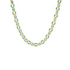 enamel splatter link necklace 16" chain with 2" extension and lobster claw closure By Marlyn Schiff Trendy Blue Enamel Jewelry, Turquoise Adjustable Chain Necklace, Turquoise Metal Chain Necklace, Adjustable Turquoise Chain Necklace, Trendy Enamel Necklace With Adjustable Chain, Turquoise Charm Necklace With Adjustable Chain, Turquoise Necklace With Adjustable Chain, Blue Trendy Jewelry With Delicate Chain, Trendy Blue Chain Necklace Gift