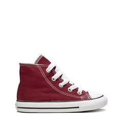 CONVERSE Chuck Taylor All Star High Top Size: Infants 4.  Color: Red.  Gender: unisex.  Age Group: infant. Casual Red Sneakers With Soft Sole, Sporty Red Sneakers With Soft Sole, Red Sneakers With Rubber Sole For School, Red Sporty Sneakers With Soft Sole, Red Non-slip Sneakers For School, Converse High-top Non-slip Sneakers, Red Non-slip School Sneakers, Red Non-slip High-top Sneakers, Red Low-top Sneakers With Soft Sole