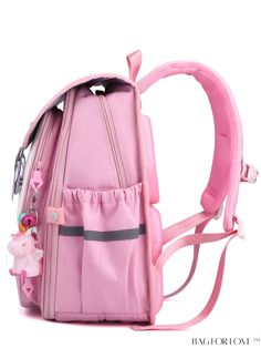 BagForLove - Chic Flap Backpack with Bag Charm, featuring Letter & Buckle Decor Product Description Color Pink Strap Type Adjustable Composition 100% Nylon Closure Type Zipper Pattern Type Letter Bag Size Medium Material Polyamide Style Preppy Type Flap Backpack Size Chart INCH CM Handle Height Strap Length Bag Height Bag Width Bag Length 2 inch 23.6 inch 15.7 inch 7.9 inch 11.8 inch Handle Height Strap Length Bag Height Bag Width Bag Length 5 cm 60 cm 40 cm 20 cm 30 cm Details Pictures Similar Pink Softback Shoulder Bag For School, Portable Pink Nylon Bag, Bags With Removable Pouch For Back To School, School Bag With Removable Nylon Pouch, Pink Bag With Zipper For Back To School, Back To School Nylon Bag With Removable Pouch, Pink Bag With Zipper Closure For Back To School, Pink School Bags With Zipper Closure, Nylon Bags For Students, Back To School