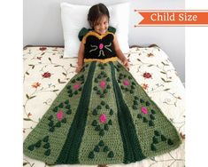 Crochet your very own Coronation Princess Dress Blanket in a Child Small size with this one of a kind pattern. This project features slip on shoulder straps perfect for children to put on and take off by themselves. Make for your own children this Christmas or give as gifts to pink princess philodendron friends. WHAT'S SO GREAT ABOUT THIS PATTERN?       1. Uses an L/11 (8mm) hook to make it work up quickly and easily.      2. Ranges from 40-46 inches long. Perfect for children 3-8 years old! Crochet Princess Blanket, Princess Crochet Pattern, Elsa Crochet, Frozen Blanket, Princess Blanket, Princess Blankets, Christmas Crochet Blanket, Crochet Princess, Confection Au Crochet