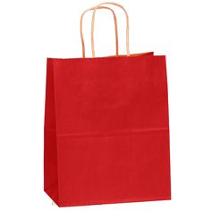 a red shopping bag on a white background