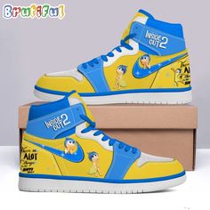 Disney Inside Out 2 2024 HappyAir Jordan 1 Hightop Shoes Step into style and comfort with our Air Jordan 1 Shoes, a timeless icon in the world of footwear. Designed for ultimate versatility, these sneakers seamlessly blend fashion and functionality. The classic silhouette pays homage to its heritage while incorporating modern elements for a contemporary edge. Crafted with precision, the shoes feature premium materials for durability and a luxurious feel. The cushioned midsole provides unmatched Disney Low-top Sneakers For Streetwear, Disney Round Toe Sneakers For Streetwear, Money Design Art, Jordan 1 High Top, Hightop Shoes, Air Jordan 1 Shoes, Nike Custom, Jordan 1 Shoes, Air Jordan 1s