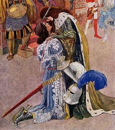 Prince And Knight, Medieval Character Art, Olga Of Kiev, Medieval Fairy, Fairy Tales Artwork, Illustration Kunst, 동화 삽화, Retro Kunst, Fairytale Illustration