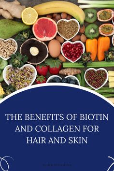 Learn more about the benefits of Biotin and Collagen and how they can positively impact your hair, skin, and nail health. Benefits Of Biotin, Hair And Skin Vitamins, Glowing Hair, Biotin Hair Growth, Glow Hair, Skin Structure, Maintaining Healthy Hair