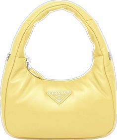 Luxury Yellow Bags With Zipper Closure, Luxury Yellow Bag With Zipper Closure, Luxury Yellow Shoulder Bag With Zipper Closure, Nappa Leather, Prada, Yellow, Leather