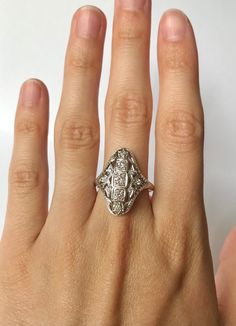 Antique Style Jewelry, Once In A Blue Moon, Antique Filigree, Cocktail Art, Vintage Diamond Rings, Gold Fashion Necklace, Filigree Ring, Art Deco Ring, Cz Diamond