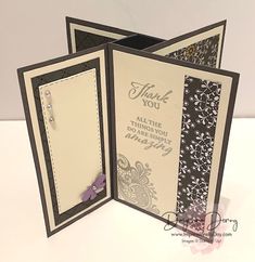 an open card with a thank you message on it