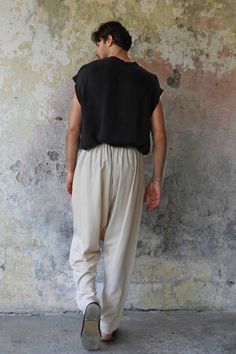 Our Basic Harem Pants for women and men are known for being "effortless stylish" and "extremely comfortable". These baggy pants have everything needed for a perfect summer! Available in a variety of sizes up to 4XL plus size / big and extra Tall. HOW TO STYLE THESE PANTS? Match them with t-shirts and sneakers for a casual look. Complement them with linen shirts and sandals for a sophisticated touch. Enjoy your Basic Harem Pants pants while going out day or night in the city, dancing, doing yoga, Summer Yoga Sweatpants With Pockets, Baggy Ankle-length Sweatpants For Summer, Versatile Ankle-length Parachute Pants For Summer, Casual Harem Sweatpants For Summer, Casual Summer Harem Sweatpants, Relaxed Tapered Leg Sweatpants For Summer, Baggy Tapered Leg Sweatpants For Summer, Baggy Straight Sweatpants For Summer, Summer Baggy Sweatpants With Tapered Leg