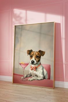 Jack Russell Terrier Print - Preppy Pink Aesthetic Martini Bar Cart Digital Download Poster Art Immediate Digital Download The frame is not included. Digital Download Only. Add a touch of adorable charm to your kids' room decor with our delightful "Printable Pink Jack Russell Terrier Print."  With the convenience of a printable design, you can instantly access and print this Dachshund poster, allowing you to personalize your framing options and size preferences. This ensures a hassle-free and ta Pet Art, Martini Bar, Jack Russel, Dog Frames, Paint Nite, Watercolor Journal, Jack Russell Terrier, Dog Print, Jack Russell