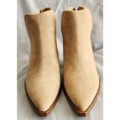 Brand New Without Box! Authentic! Msrp.$150 - Size: 11m - Color: Tortilla 01 -Approx 3.75" Heel, 3.5" Shaft Pointed Toe Slip-On Style Backside Zip Closure Leather Upper, Man Made Sole Imported ** From Pet & Smoke Free Home ** Shipped Within 1-2 Business Days(Mon.~Fri.) Spring Stacked Heel Snip Toe Heels, Spring Leather Heels With Snip Toe, Snakeskin Ankle Boots, Vince Camuto Booties, Vince Camuto Boots, Square Toe Heels, Block Heel Ankle Boots, Black Suede Heels, Pointed Toe Heels