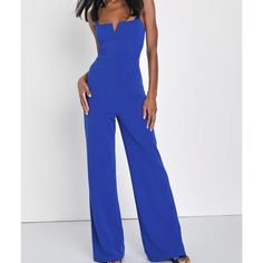 Questions? Leave A Comment Below! Chic Fitted Blue Strapless Jumpsuit, Blue Strapless Jumpsuit For Spring Party, Blue Fitted Strapless Jumpsuit For Night Out, Chic Blue Strapless Jumpsuit For Party, Blue Strapless Jumpsuit For Night Out In Spring, Chic Blue Strapless Jumpsuit For Night Out, Blue Strapless Jumpsuit For Spring Night Out, Blue Fitted Strapless Sleeveless Jumpsuit, Blue Jumpsuit For Date Night