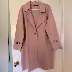 Never Worn. Comfy Soft Material. Duster Sweater, Sweater Duster, Long Jacket, Long Sweaters, Dusty Pink, Soft Material, Sweaters & Cardigans, Pink Ladies, Cardigans