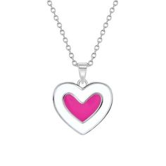 This adorable enamel heart pendant necklace is the perfect accessory for children's everyday wear. Suitable for sensitive skin, this sterling silver necklace features a charming pink and white enamel heart pendant and a matching 16" link chain. Packaged in its own little gift box, this necklace is a perfect birthday or holiday gift, or a treat for the young girl in your life when you want to turn an ordinary day into a special one. Heart jewelry always says I love you, so show some love for that Heart Kids, Heart To Heart, Ordinary Day, Sterling Necklaces, Pink Enamel, Heart Shape Pendant, Heart For Kids, Cute Necklace, 925 Sterling Silver Chain