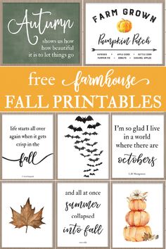 the free printables for fall are perfect to use in your home or office