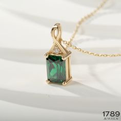 ▶ Dainty birth stone & gemstone emerald cut emerald green necklace with 10K - 14K or 18K solid gold jewelry is handmade per your order. (for raw & genuine & real or natural moissanite, moss agate, moonstone, aquamarine, emerald, onyx, turquoise or opal pendant please message us) ❤ Our unique customers love to buy art deco style personalized / custom minimalist wedding, anniversary, promise, engagement items like our cute jewelry for special occasions (wedding, party, expecting, promoted to, remembrance, bridal shower, thank you or special day (xmas, birthday, thanksgiving, mother's day, christmas, fathers day, valentine's day, anniversary, summer, winter, halloween, just because, thanksgiving, black friday, easter day, married) ▶ My aesthetic necklaces are also perfect as birthday presents 14k Gold Jewelry With Gemstone Accents For May Birthstone, 14k Gold Necklaces With Gemstone Accents For Anniversary, 14k Gold Jewelry With May Birthstone Gemstone Accents, 14k Gold Necklace With Gemstone Accents For Anniversary, Classic Jewelry With May Birthstone Gemstone Accents, 14k Gold Jewelry For May Birthstone Gift, Elegant Birthstone Necklace With 17 Jewels For Anniversary, Elegant May Birthstone Necklace With Gemstone Accents, 14k Gold Jewelry With Accent Stones For May Birthstone