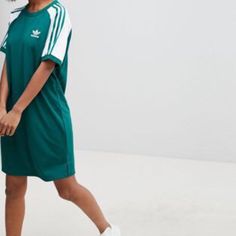 Adidas Raglan Dress In Green. Size Xs. New With Tags. Never Worn. Sporty Mini Dress For Spring, Casual Green Knee-length Mini Dress, Sporty Long Sleeve Dress, Sporty Knee-length Summer Dress, Adidas Short Sleeve Spring Dresses, Adidas Short Sleeve Dresses, Adidas Sporty Summer Dresses, Sporty Adidas Summer Dresses, Adidas Fitted Mini Dress