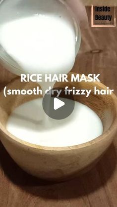 Hair Mask At Home For Hair Growth, Rice Hair Mask Diy, Natural Hair Mask For Frizzy Hair, Rise Hair Mask, How To Get Frizz Free Hair At Home, Curd Hair Mask For Frizzy Hair, Rice Hair Mask For Smooth And Silky Hair, Hairmask Diy Smooth, Frizz Free Hair Mask