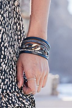 Our edgy and stylish Frontier leather bracelet features a three-link chunky curb chain with a matte gold-tone centerpiece and bead detailing that will decorate your wrist beautifully. With its magnetic clasp, this stylish bracelet is super easy to put on and take off. Materials: PU Leather, Resin, Zinc Alloy Size: 7.5" x 1.5" Magnetic Clasp Cheap Black Edgy Leather Bracelet, Cheap Black Leather Bracelet, Edgy Style, Affordable Black Leather Bracelet Casual Style, Luxury Everyday Black Leather Bracelet, Leather Aesthetic, Simple Tank Tops, Stylish Bracelet, Women's Watches, Workout Jacket