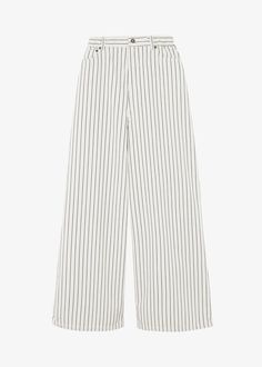 Sasha Wide Leg Jeans - Cream/Black Stripe – The Frankie Shop The Frankie Shop, Frankie Shop, Back Patch, Denim Fabric, Wide Leg Jeans, Black Stripes, Oversized Fits, Patch Pocket, Leg Jeans