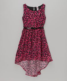 Another great find on #zulily! Hot Pink Leopard Belted Hi-Low Dress by Beautees #zulilyfinds Leopard Belt, Hot Pink Leopard, Preteen Fashion, Hi Low Dresses, Pink Leopard, Casual Girl