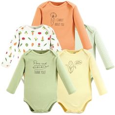 Touched by Nature offers soft organic cotton clothing for the gentlest touch on sensitive and delicate baby skin. Our organic bodysuits feature adorable prints, embroideries, stripes and solids and provide a comfortable base layer that's great for pairing with pants, shorts, or even wearing under outfits. Our bodysuits are comfortable and cozy for all-day, everyday wear for your little one. Our bodysuits are an essential part of baby's wardrobe. Touched by Nature is an organic cotton brand, focu Playful Long Sleeve Spring Bodysuit, Playful Long Sleeve Fitted Bodysuit, Organic Cotton Long Sleeve Onesie For Spring, Fitted Organic Cotton Long Sleeve Onesie, Green Long Sleeve Onesie For Spring, Fitted Long Sleeve Organic Cotton Onesie, White Cotton Long Sleeve Bodysuit, Green Cotton Bodysuit For Spring, Cotton Gowns