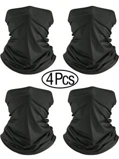 4 Pcs Neck Gaiter Face Cover Scarf, Breathable Sun & Wind-Proof For Skiing Fishing Cooling Face Mask Neck Gaiter Face Cover Scarf, UV Protection Mask For Men And Women,Soft Windproof, Hiking Cycling Running Black,4 Pieces Black    Polyester    Fall,Spring,Spring/Fall,Summer,Winter,All,Spring/Summer,Fall/Winter,Spring/Summer/Fall Men Accessories, size features are:Bust: ,Length: ,Sleeve Length: Cooling Face Mask, Face Scarf, Mask For Men, Kids Dress Up, Mascara Facial, Best Face Mask, Scarf Men, Neck Gaiter, Face Coverings