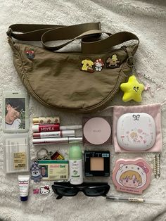 kpop, sanrio, makeup purse Kpop Sanrio, Uniqlo Bag, Sanrio Makeup, Vision Board Words, Makeup Purse, Uniqlo Bags, Spending Money, Starter Kit