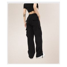 High Street Unisex Cargo Pants  Material: Cotton  Size: S, M, L, XL, 2XL Color: Black, Apricot Waist Type: Mid-High Waist  Season: Spring, Fall, Winter   Occasion: Leisure, Outdoor, Daily, Vacation, Fall Outfits Black Work Pants With Pockets For Streetwear, Black Work Pants With Side Pockets For Streetwear, Black Work Pants With Multiple Pockets For Streetwear, Casual Black Wide Leg Pants With Cargo Pockets, Baggy Black Work Pants With Side Pockets, Trendy Black Parachute Pants With Hip Pockets, Baggy Black Work Pants With Cargo Pockets, Black Full-length Cargo Pants With Pockets, Black Wide Leg Pants With Cargo Pockets For Streetwear