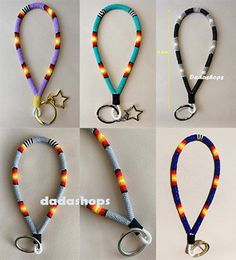 four different types of lanyards are shown