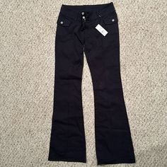 Brandy Melville John Galt Navy Low Rise Cargo Pants With Flared Bottoms And Pockets And 2 Buttons Size S Nwt Purchased From Pacsun Casual Stretch Bottoms With Buttons, Casual Full Length Bottoms With Buttons, Non-stretch Full-length Bottoms With Button Closure, Fitted Casual Bottoms With Buttons, Casual Wide Leg Pants With Button Closure, Full Length, Casual Full Length Pants With Buttons, Trendy Full-length Pants With Buttons, Casual Full Length Buttoned Pants, Casual Fitted Pants With Buttons