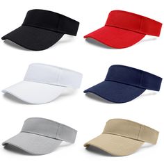 PRICES MAY VARY. 【PREMIUM MATERIAL】The sun visor hats is made of polyester, lightweight, breathable, sweat-absorbent, sun-proof and durable, great for outdoor sports, keep the sun out of your eyes. Hand wash is recommended. 【VISOR HATS SIZE】One size fits most people, the length of brim is about 3", the height of forehead is about 2.3", the height of the brim gradually decreases from front to back. The adjustable closure on the back of the hat, allows you to freely adjust (from 22" to 23.6") acco Half Hats For Women, Sports Hats For Women, Head Caps For Women, Sun Visor Hat, Outdoor Cap, Cap Hats, Sun Protection Hat, Marketing Collateral, Play Tennis