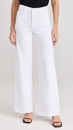 FRAME Le Slim Palazzo Jeans | Shopbop Palazzo Jeans, Denim Wide Leg, Stretch Denim, White Jeans, New Arrivals, Top Brands, Wide Leg, Vogue, My Style