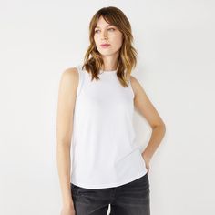 Versatile style. This women's tank top from Nine West will be your go-to pick. Click on this WOMEN'S GUIDE to find the perfect fit and more! High necklineFIT & SIZING Loose fitFABRIC & CARE Polyester, rayon, spandex; Rayon, spandex Machine wash Imported Size: Small. Color: White. Gender: female. Age Group: adult. Pattern: Solid. Basic Racerback Top For Everyday, Everyday Tank Vest Top, Stretch Tank Top For Everyday, Versatile Everyday Muscle Tee, Versatile White Racerback Top, Basic Stretch Muscle Tee, Sleeveless Stretch Tank Top For Everyday, Basic Sleeveless Top For Everyday, Sleeveless Stretch Tops For Everyday