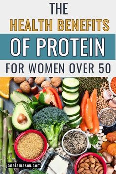 There are many good health benefits of protein for women over 50. Not only does it help build and repair muscle, but it can also help with weight management, reduce the risk of certain diseases, boost immunity, and improve energy levels. This article reveals the best high protein foods to eat after 50 and how many grams of protein per day for a 50 year old woman is optimal. Get simple tips if you click through now. Protein Foods List Build Muscle Women, High Protein Benefits, Grams Of Protein For Women, How To Get 80 Grams Of Protein A Day, How To Eat 100g Protein A Day, Protein Benefits For Women, Best Protein Sources For Women, Benefits Of High Protein Diet, Protein Per Day For Women