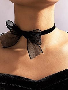 sexy black lace bow-knot collar choker necklace soft velvet suede choker tie cravat jewelry gift for women teens girls (black) 8743062 2022 – $3.99 Black Lace Choker Necklace, Bow Choker, Black Lace Choker, Lace Choker Necklace, Velvet Choker Necklaces, Leather Choker Necklace, Cheap Necklaces, Black Choker Necklace, Womens Chokers